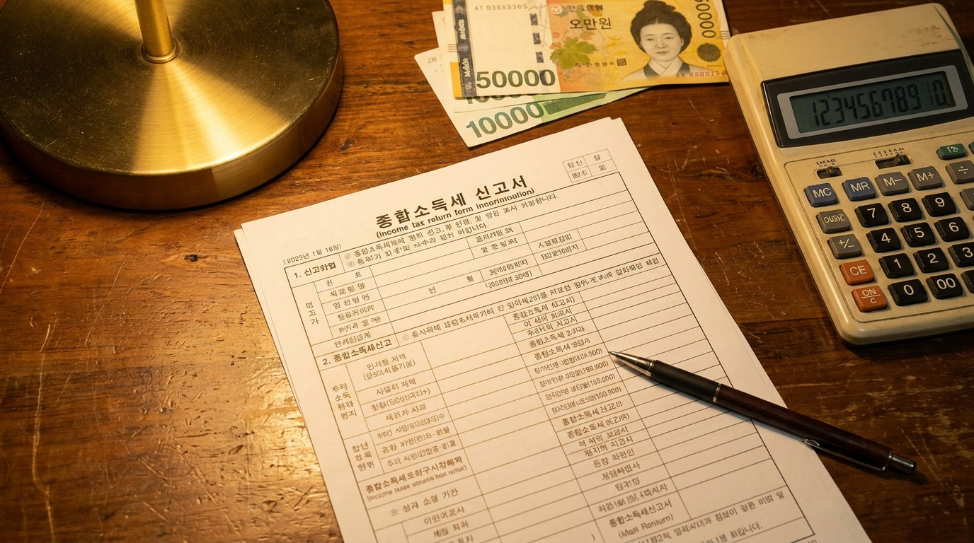 종합소득세 신고서 계산기 한국 지폐