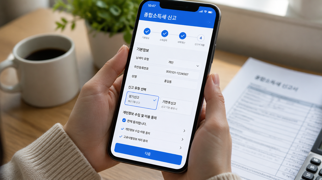 모바일 손택스 모두채움 신고 화면 5분 컷 프리랜서 자영업자 6월 1일 마감 D-13