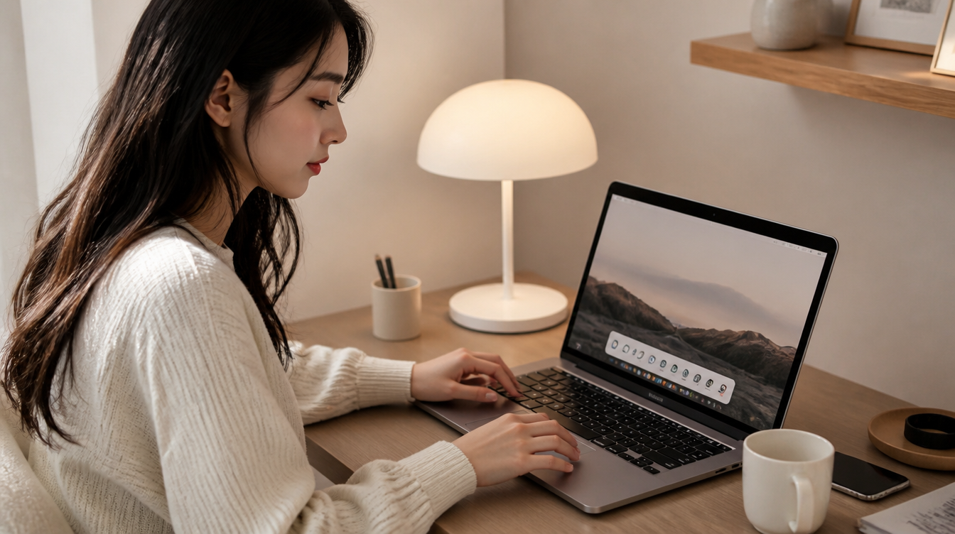 macOS Sonoma 14에서 Cmd+Shift+5로 화면 캡처 단축키 스크린샷 도구를 호출하는 장면 (2026년 5월 기준)