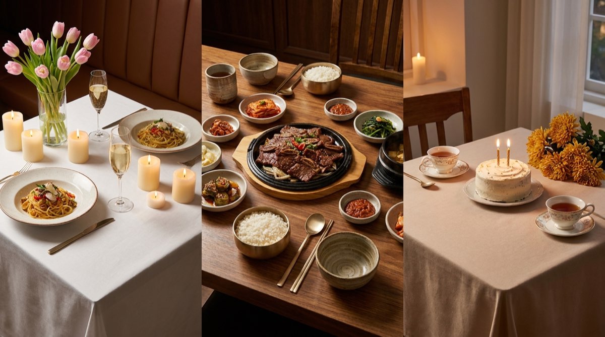 신혼 1~5년 파스타·중년 6~20년 갈비·시니어 21년+ 홍차 식탁 4 페르소나 비교