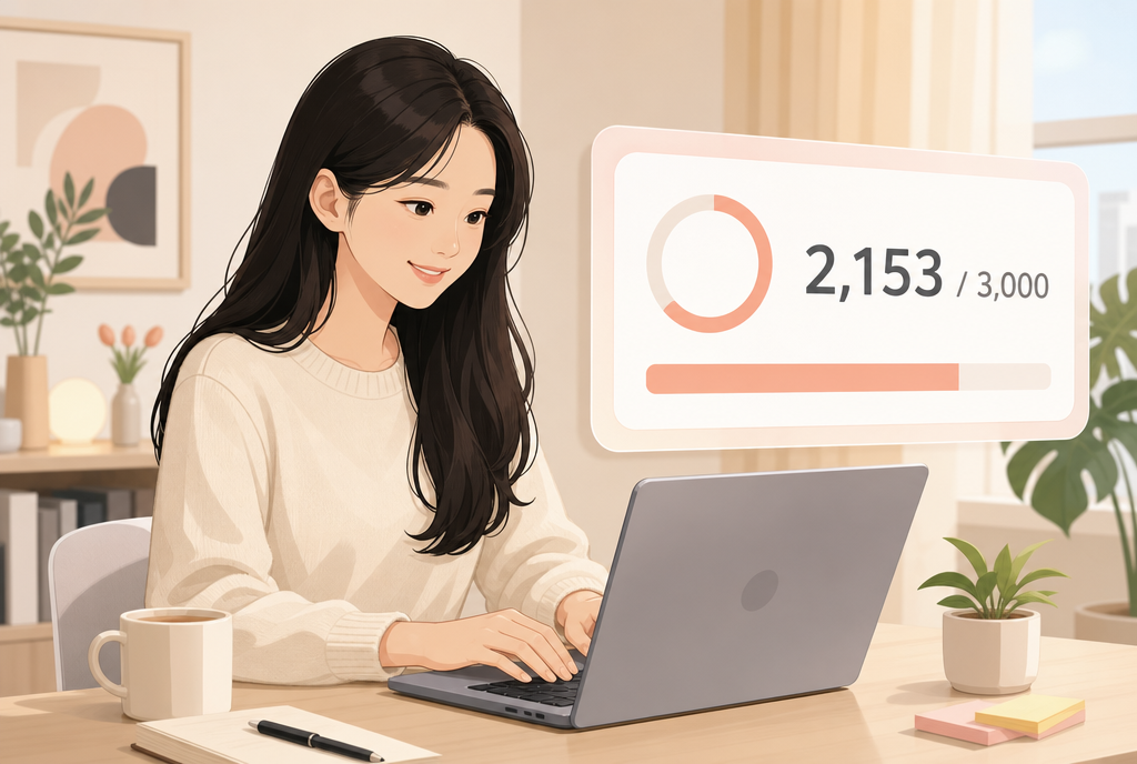 글자수 세기 사용 안내 일러스트